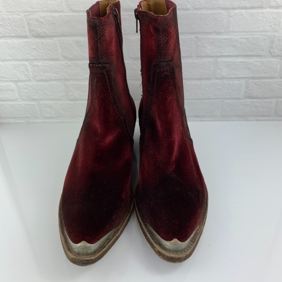 Free People Barbary Velvet Snake Print Western Steel Tip Ankle Boots Sz 39 $298 - Picture 7 of 7